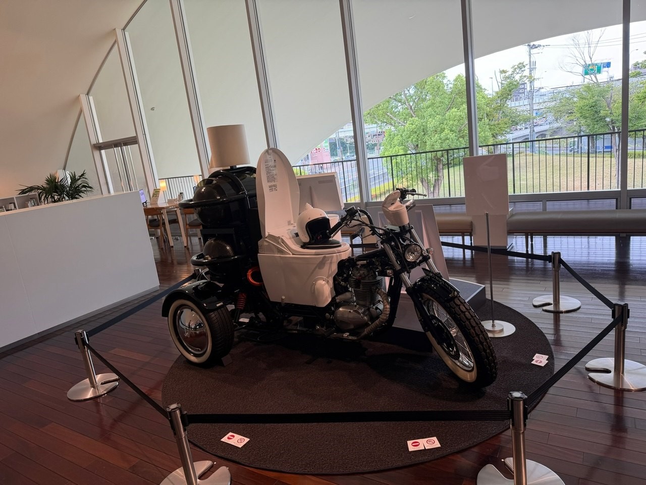 The Toilet Bike Neo on display at the TOTO Museum in Kitakyushu
